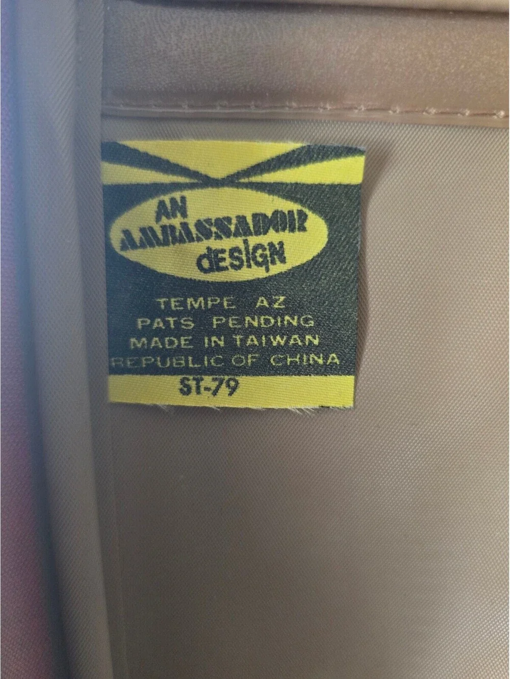 Vintage Ambassador Brown Faux Leather Suitcase 1970s Luggage ST-79
